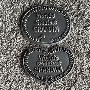 Set of World's Greatest Grandpa & World’s Sweetest Grandma Pewter Plaques